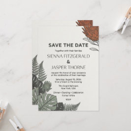 Modern Tropisk Botanisk Save the Date-kort Inbjudningar