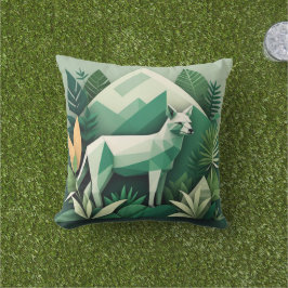 Modern tropisk djurfyllning - låg-poly Geometric Kudde