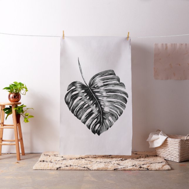Modern tropisk handflatan för Monstera löv Tyg (In Situ)