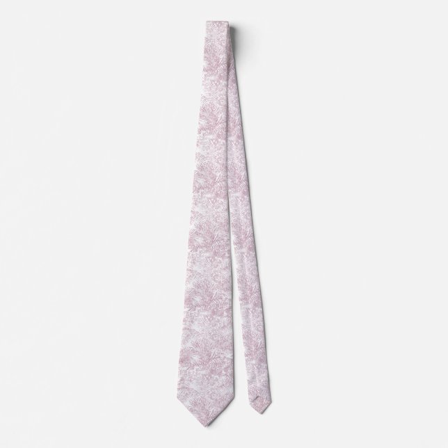 Modern tropisk rodna rosa fauxglitterpalmträd slips (Framsida)