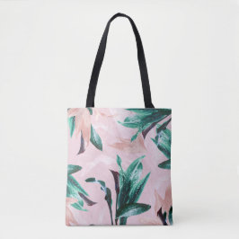 Modern Tropisk Rosa Grön Blommig Tygkasse