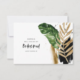 Modern tropiska abstrakt målad Bridesmaid OSA Kort