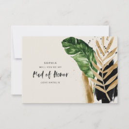 Modern tropiska abstrakt målad maid of honor OSA kort