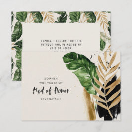 Modern tropiska abstrakt målad maid of honor OSA kort
