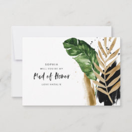 Modern tropiska abstrakt målad maid of honor OSA kort