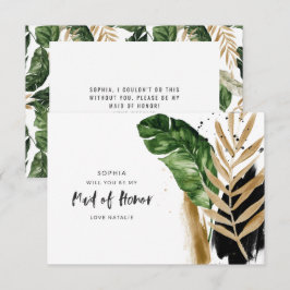 Modern tropiska abstrakt målad maid of honor OSA kort