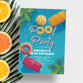 Modern Tropiska Bassäng Party varje år Inbjudningar