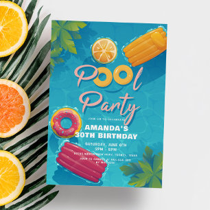 Modern Tropiska Bassäng Party varje år Inbjudningar