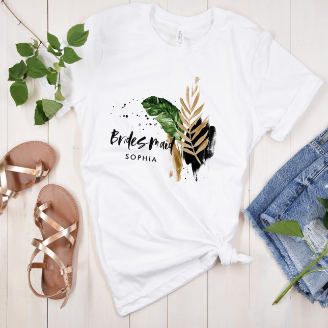 Modern tropiska botaniska abstrakten Bridesmaid T Shirt (Skapare uppladdad)