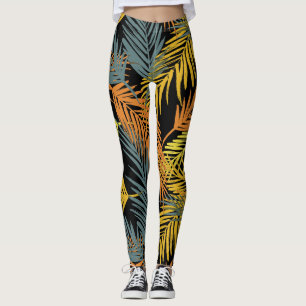 Modern Tropiska Handflatan Mönster Leggings