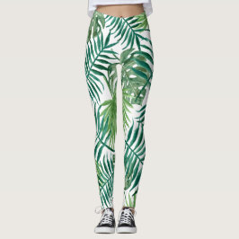 Modern tropiska handflatan träd löv leggings