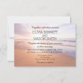 Modern Tropiskt Beach Sea Bröllop-kort för vattenf Inbjudningar