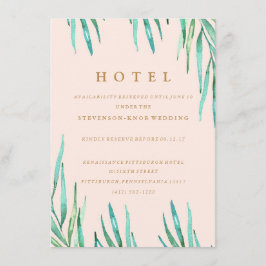 Modern Tropiskt Beach Wedding Hotel Card Tilläggskort