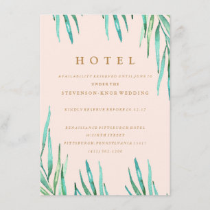 Modern Tropiskt Beach Wedding Hotel Card Tilläggskort