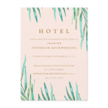Modern Tropiskt Beach Wedding Hotel Card