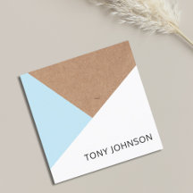 Modern tryckt Kraft Light Blue White Geometric