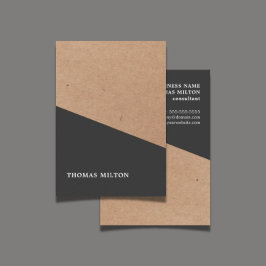 Modern tryckt Kraft Papper Black Geometric Visitkort