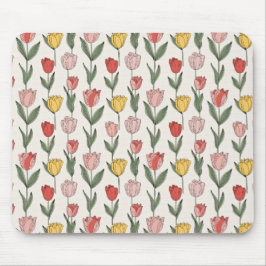 Modern Tulip Floral Pattern Soft Botanical Spring Musmatta