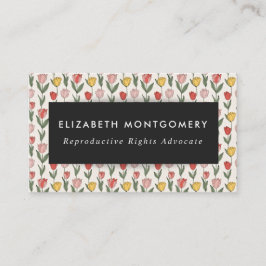 Modern Tulip Floral Pattern Soft Botanical Spring Visitkort