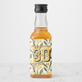 Modern Tulpan Blommig Födelsedag Spritflaskor Etikett