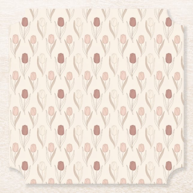 Modern tulpanblommönster underlägg papper (Framsida)
