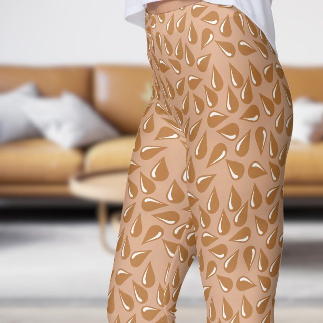 Modern Tumbleweed Brown Flick Mönster Leggings (Modern Tumbleweed Brown Flick Pattern Leggings)