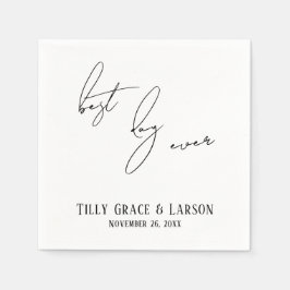 Modern tunn handstil - enkel bästa dag någonsin pappersservett