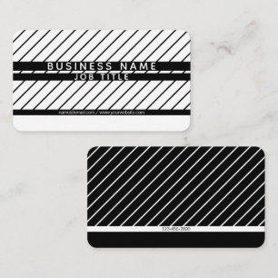 Modern tunn, strimlad, minimalistisk vit och svart visitkort