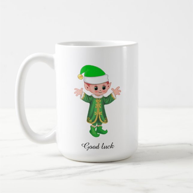 Modern tur-elf och skriptmugg kaffemugg (Vänster)