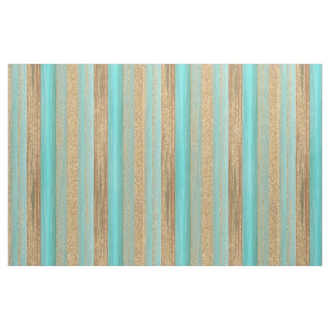 Modern turcité Faux Guld Glitter Rand Mönster Tyg (Fat Quarter)