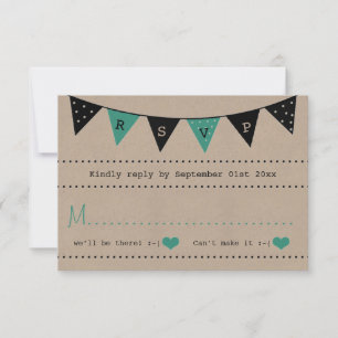 Modern turcoise Bunting Bröllop Collection OSA Kort