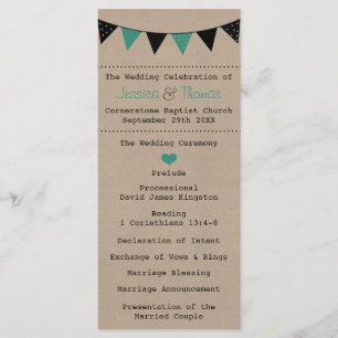 Modern turcoise Bunting Bröllop Collection Program