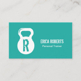 Modern Turcos Fitness Personal Trainer Monogram Visitkort