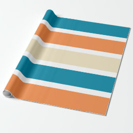 Modern Turcos Teal Orange Färg Block Presentpapper