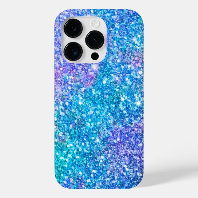 Modern turkos-Blue & Lila Glitter-utskrift (Baksida)