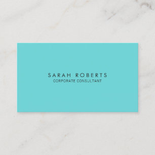 Modern turkos Blue Minimalist Visitkort