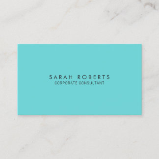 Modern turkos Blue Minimalist Visitkort