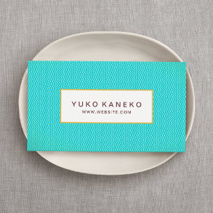 Modern turkos Blue Visitkort