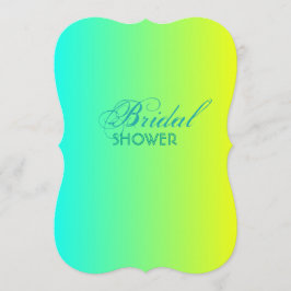 modern turkos gult grönt  ombre-möhippa inbjudningar