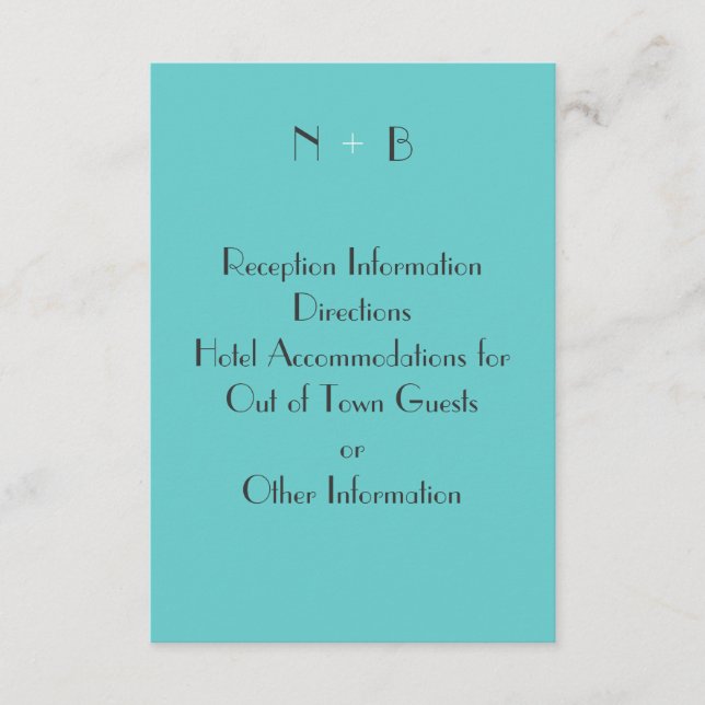 Modern turkos-höljeskort tilläggskort (Framsida)