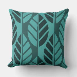 Modern turkos Löv Patterned Kudde