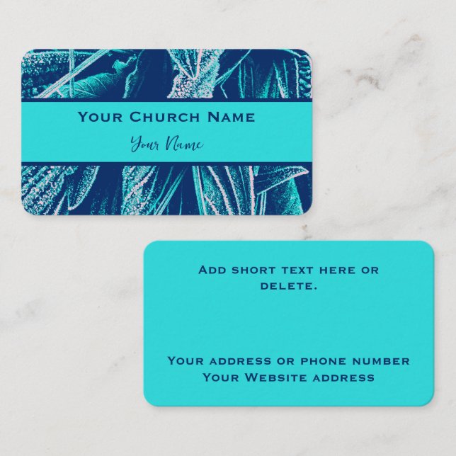 Modern turkos och Blue Nature Anpassningsbar Churc (Fram/baksida)