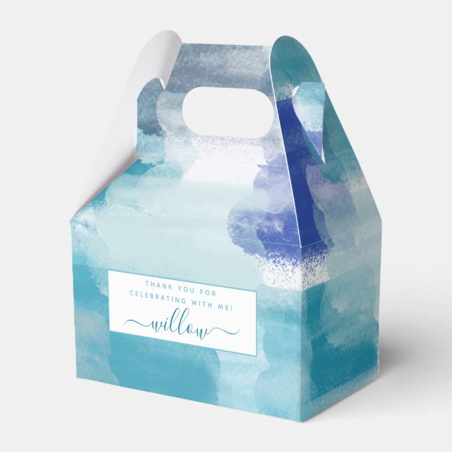 Modern turkos och gr presentaskar (Framsidan Sidan)