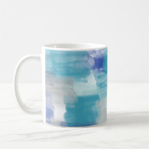 Modern turkos och Grått Abstrakt Art Kaffemugg