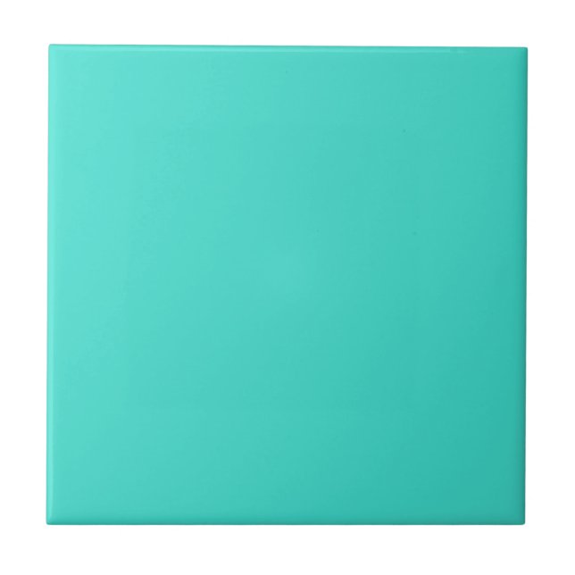 Modern turkos Plain Solid Färg | Teal Kakelplatta (Framsidan)