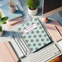 Modern turkos Rosa Blommigt Mandala Doodles