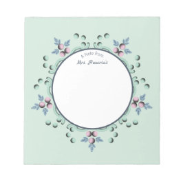 Modern turkos Rosa Blommigt Mandala Doodles Anteckningsblock