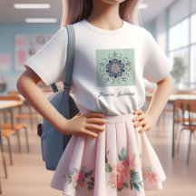 Modern turkos Rosa Blommigt Mandala Doodles