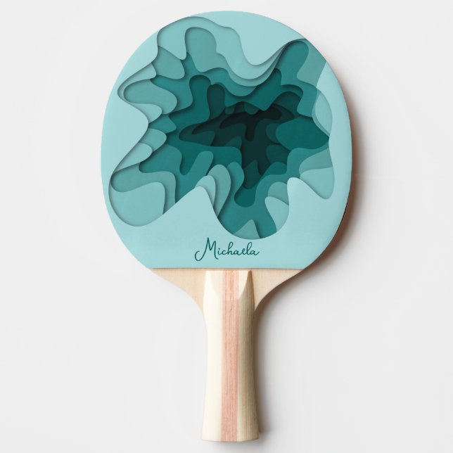 Modern turkos vågor Personlig Pingisracket (Framsidan)