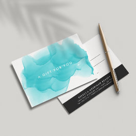 Modern turkos Watercolor Blot Gift Certificate